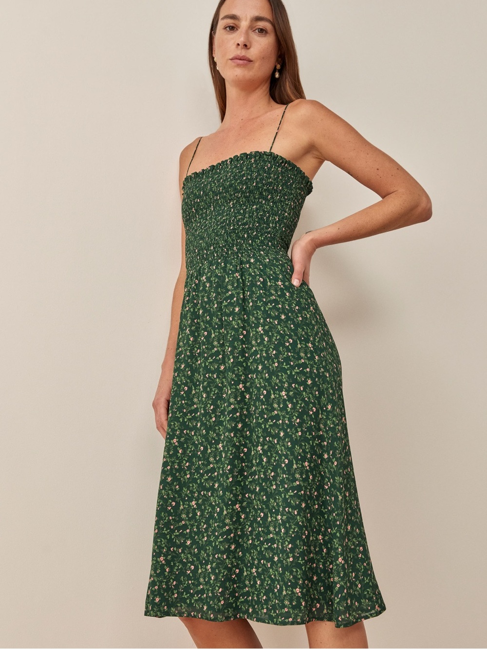 Reformation Floral Madi dress green